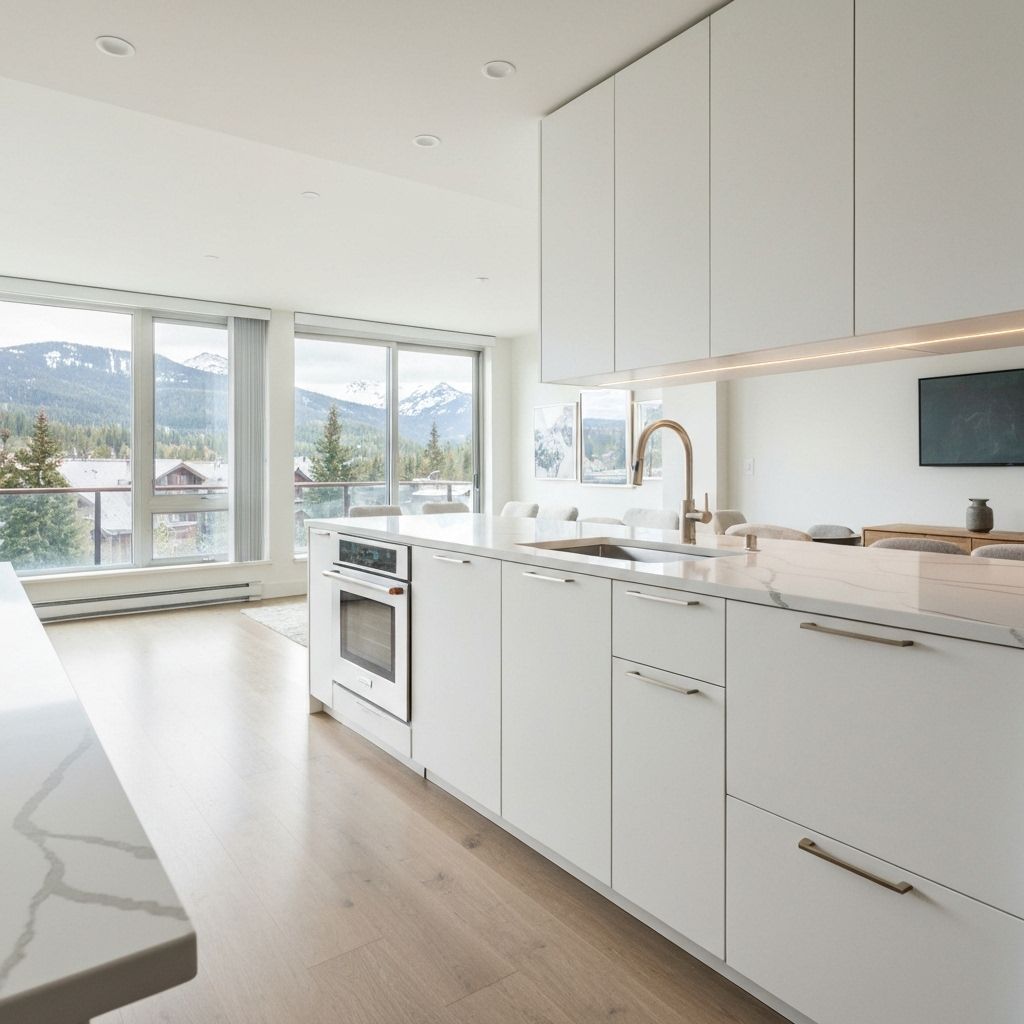 Pristine modern Whistler condo kitchen